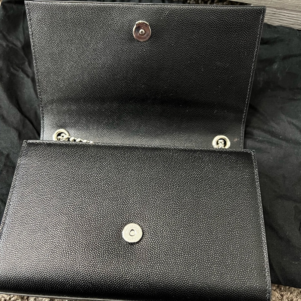 Black YSL purse with silver chain - Picture 3 of 6